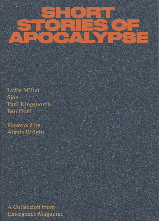 Book cover of 'Short Stories of Apocalypse', orange text on grey background