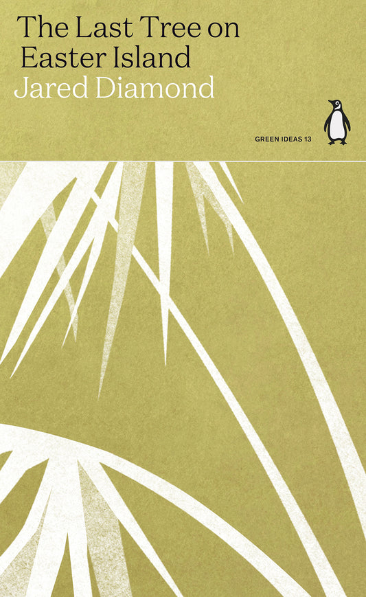 Book cover of 'The Last Tree on Easter Island' by Jared Diamond with a yellow background and white text.