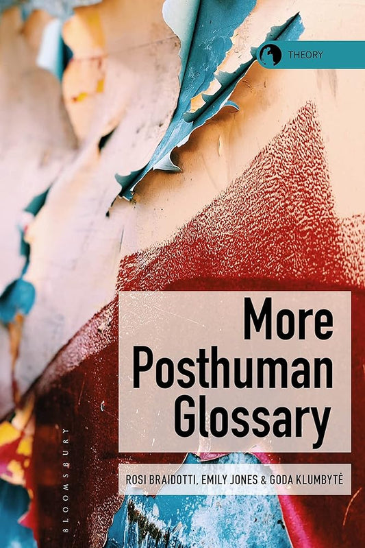 Book cover of 'More Posthuman Glossary' with abstract design