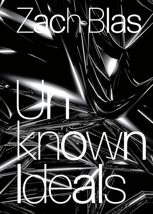 Book cover of "Unknown Ideals" featuring an abstract black and white pattern