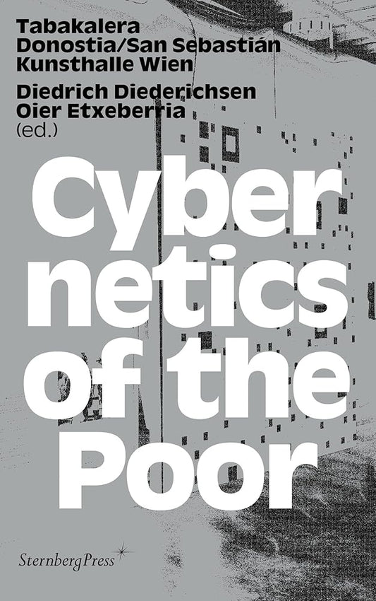 Book cover of "Cybernetics of the poor", with white text on a grey and black background