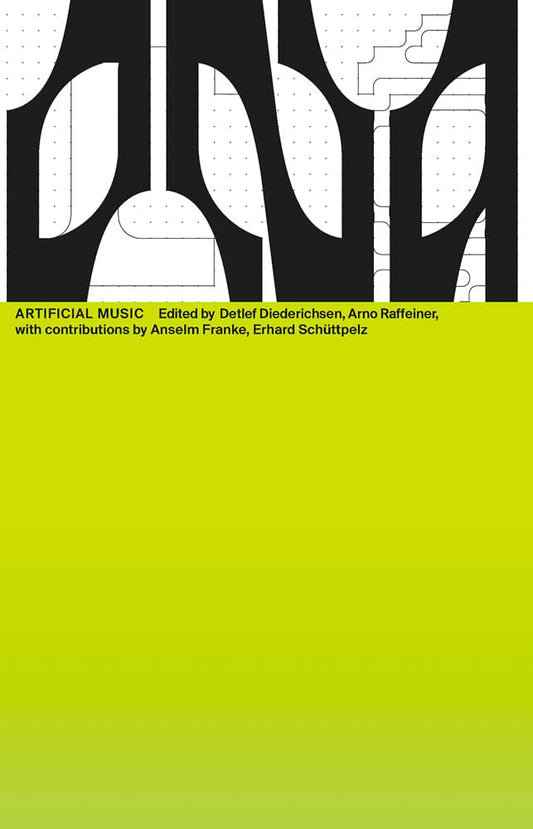 Book cover of 'Artificial Music: DNA #13' featuring a black and white abstract pattern with the title and contributors' names.