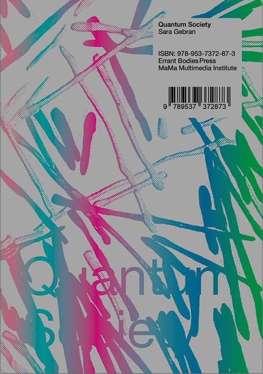 Book cover with abstract design and text on a gray background