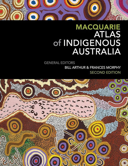 Macquarie Atlas of Indigenous Australia with Aboriginal art design on cover