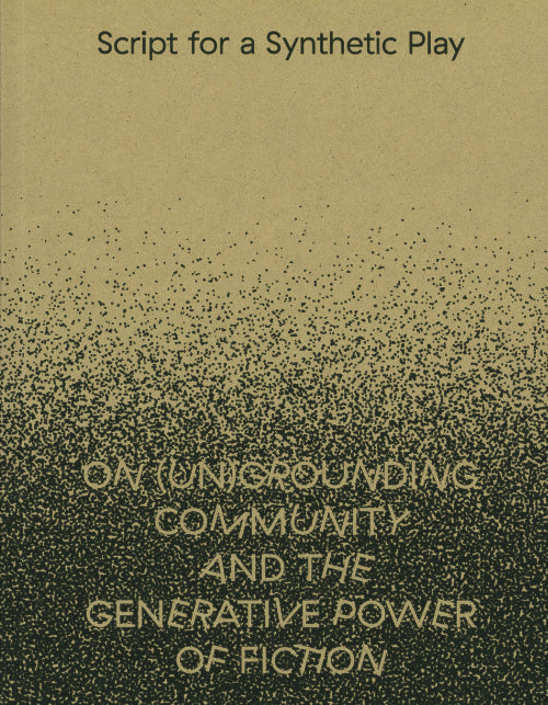 The book cover of "A Script for a Synthetic Play", with an abstract pattern of dots. 