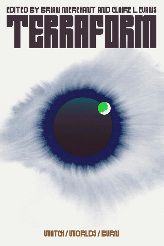 Cover of the book 'Terraform' by Brian M. Erchaint and Clare Lewis, featuring an eye with a blue and black background and a green orb.