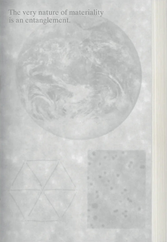 Cover image of 'The very nature of materiality is an entanglement', showing geometric patterns on a white background.