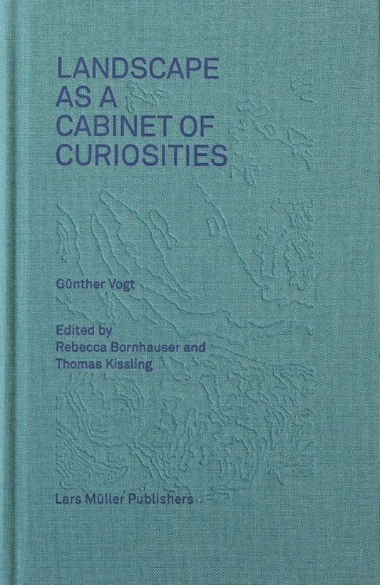 Book cover of 'Landscape as a Cabinet of Curiosities' with textured design and text details.