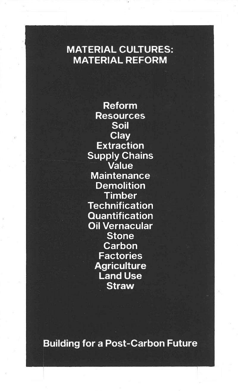 Material Cultures: Material Reform