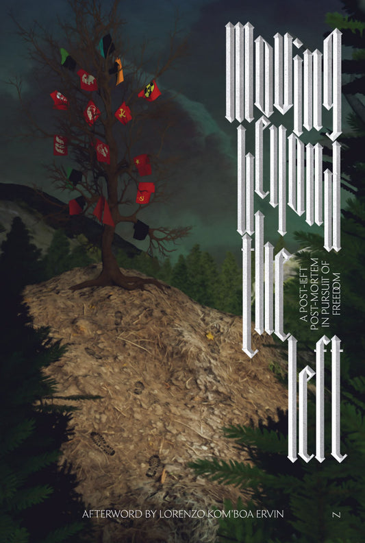 Book cover with a tree with red flags and a dark forest background